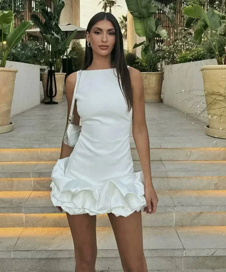Mini Robe Bodycon Dos Nu Volants Froufrous – Soirée & Club