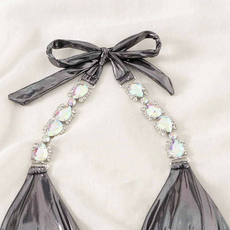 Bikini Strass Push Up Taille Basse 2 Pièces – Été 2026