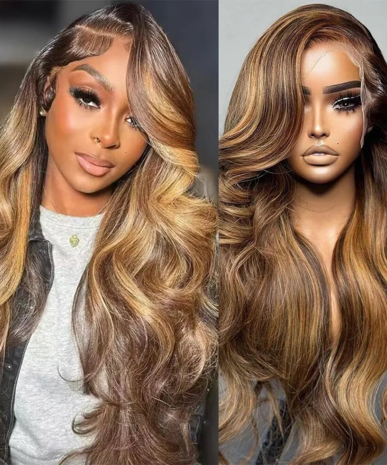 Perruque Lace Front HD Body Wave Miel 4/27 – 13x4 & 13x6