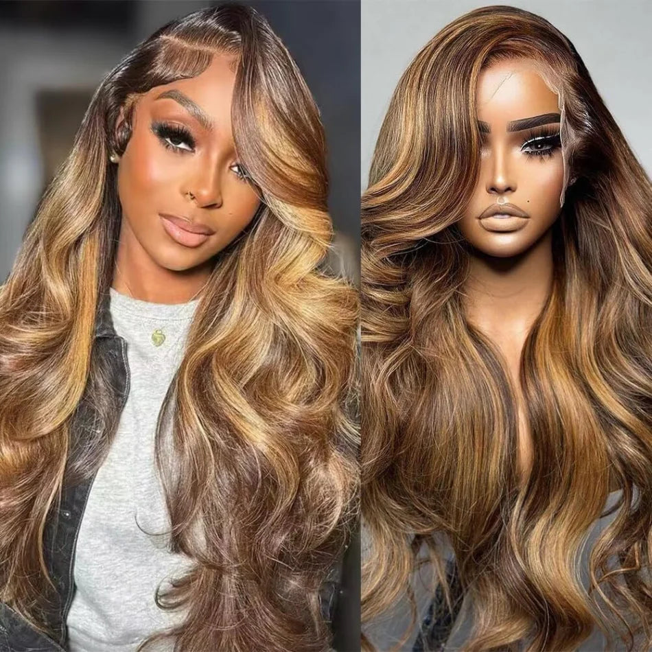 Perruque Lace Front HD Body Wave Miel 4/27 – 13x4 & 13x6