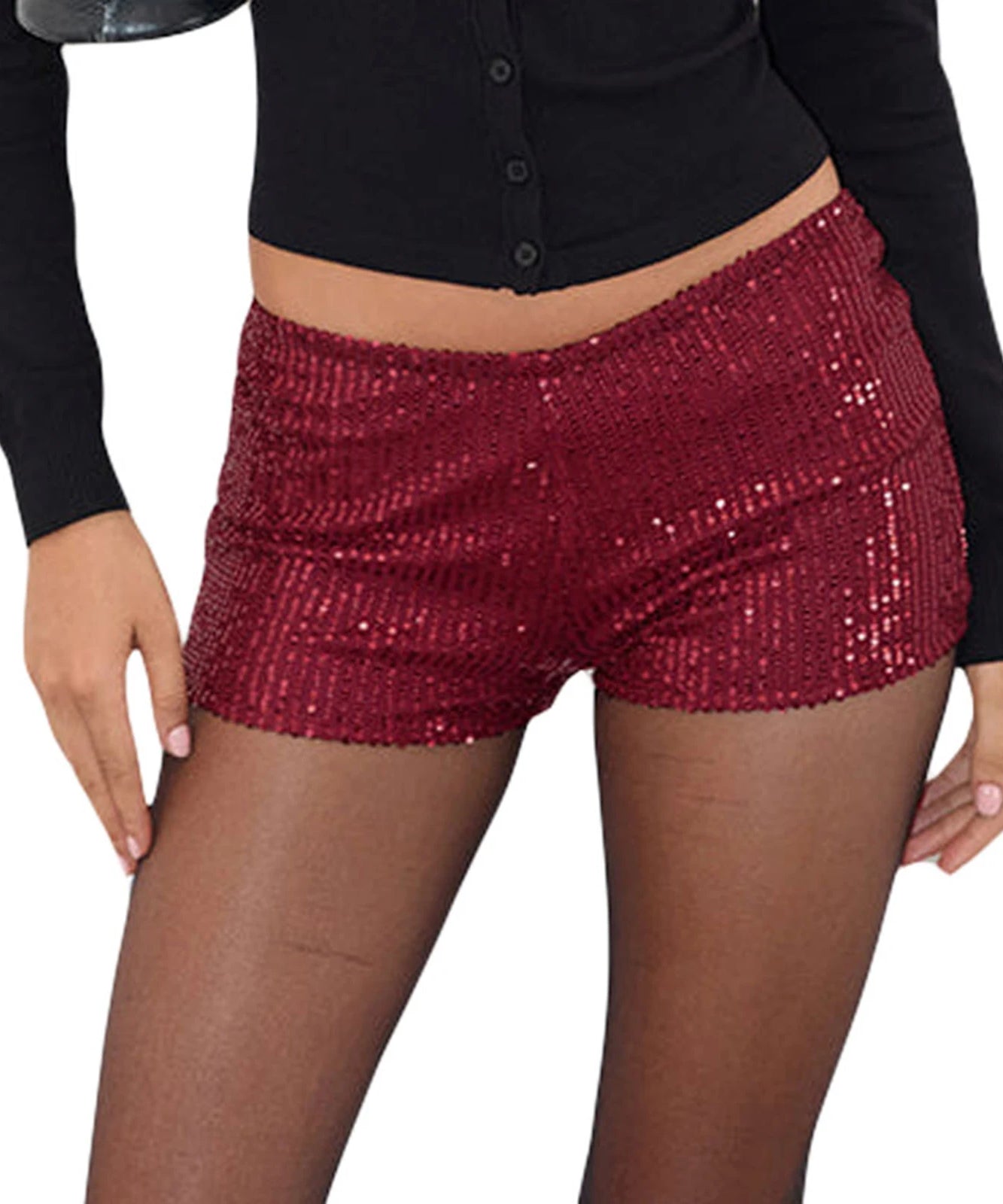Short Pailleté Taille Basse Élastique – Streetwear & Soirée