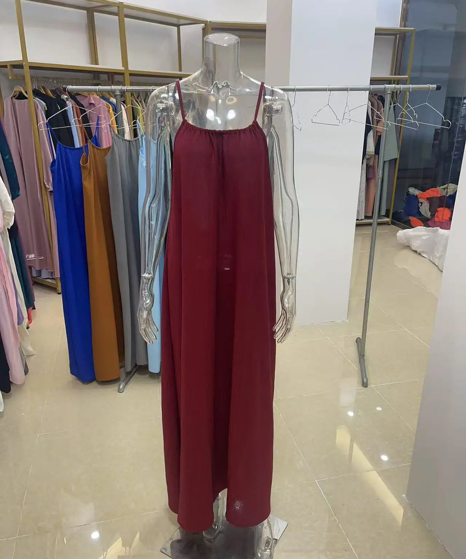 Robe Maxi Ample Sans Bretelles Dos Nu – Confort & Style