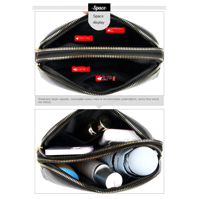 Sac Bandoulière Cuir Véritable Rabat Coque – Compact & Chic