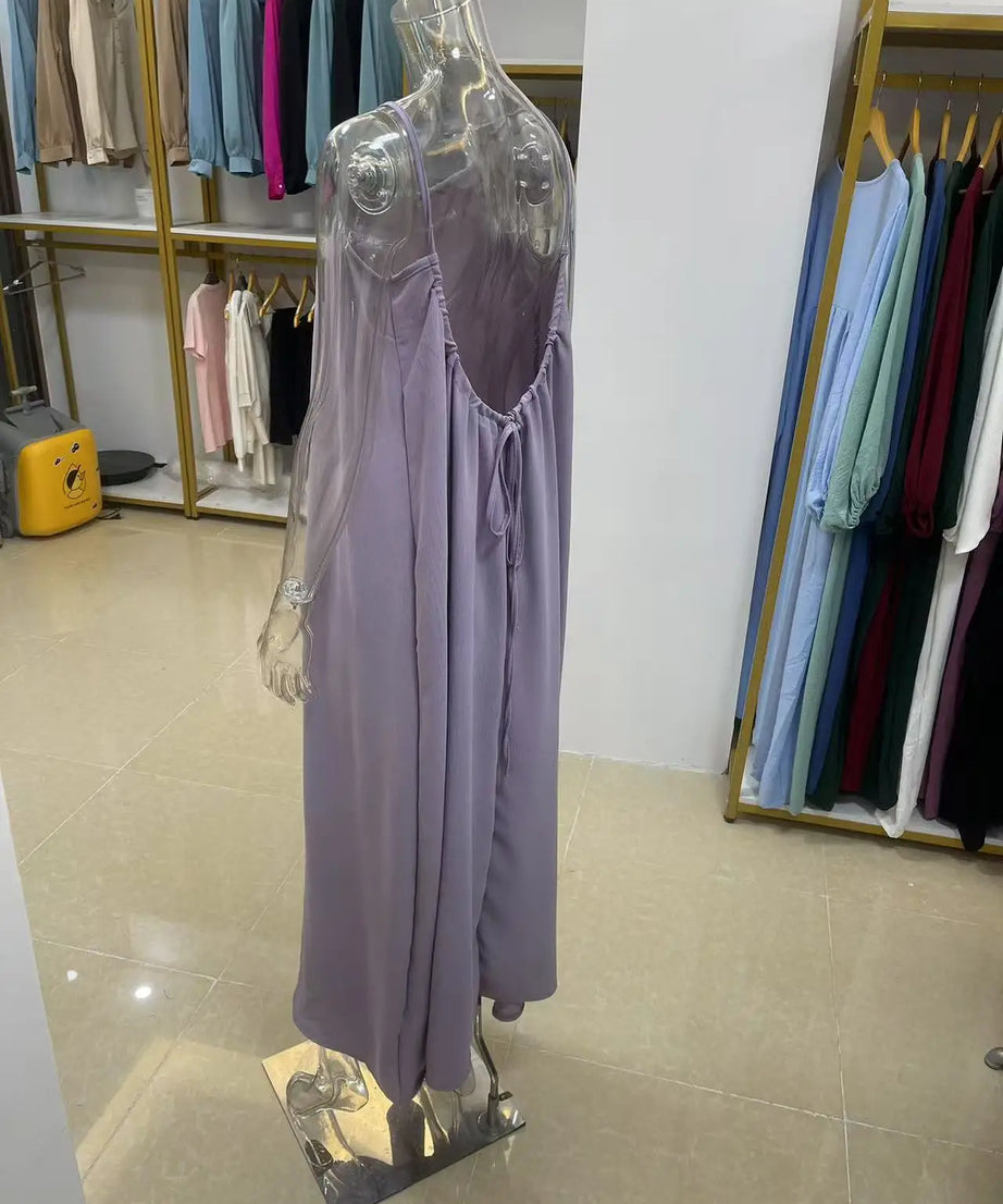 Robe Maxi Ample Sans Bretelles Dos Nu – Confort & Style