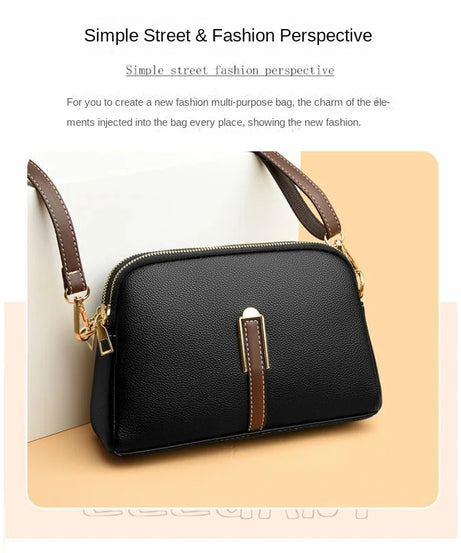 Sac Bandoulière Cuir Véritable Rabat Coque – Compact & Chic