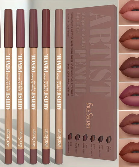 Set 6 Crayons Lèvres Matte Velours Waterproof
