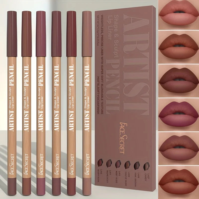 Set 6 Crayons Lèvres Matte Velours Waterproof