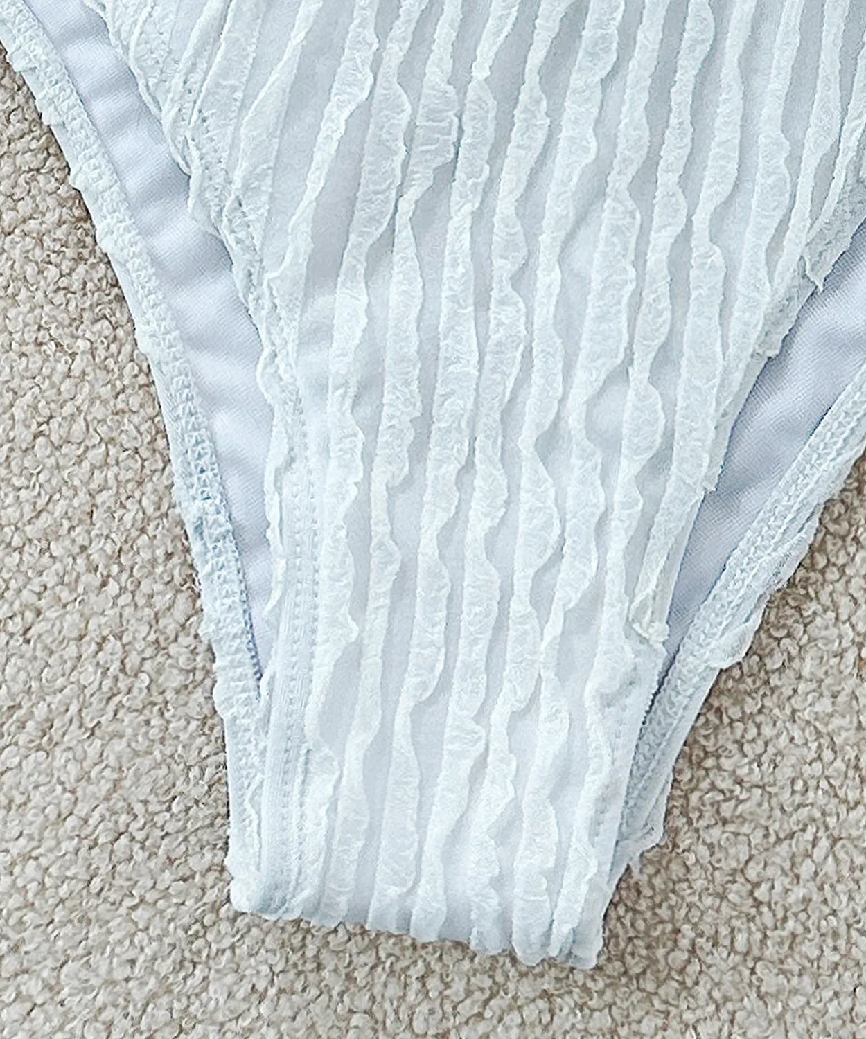 Bikini Halter Froncé Volants 2 Pièces – Coupe Haute Brésilienne