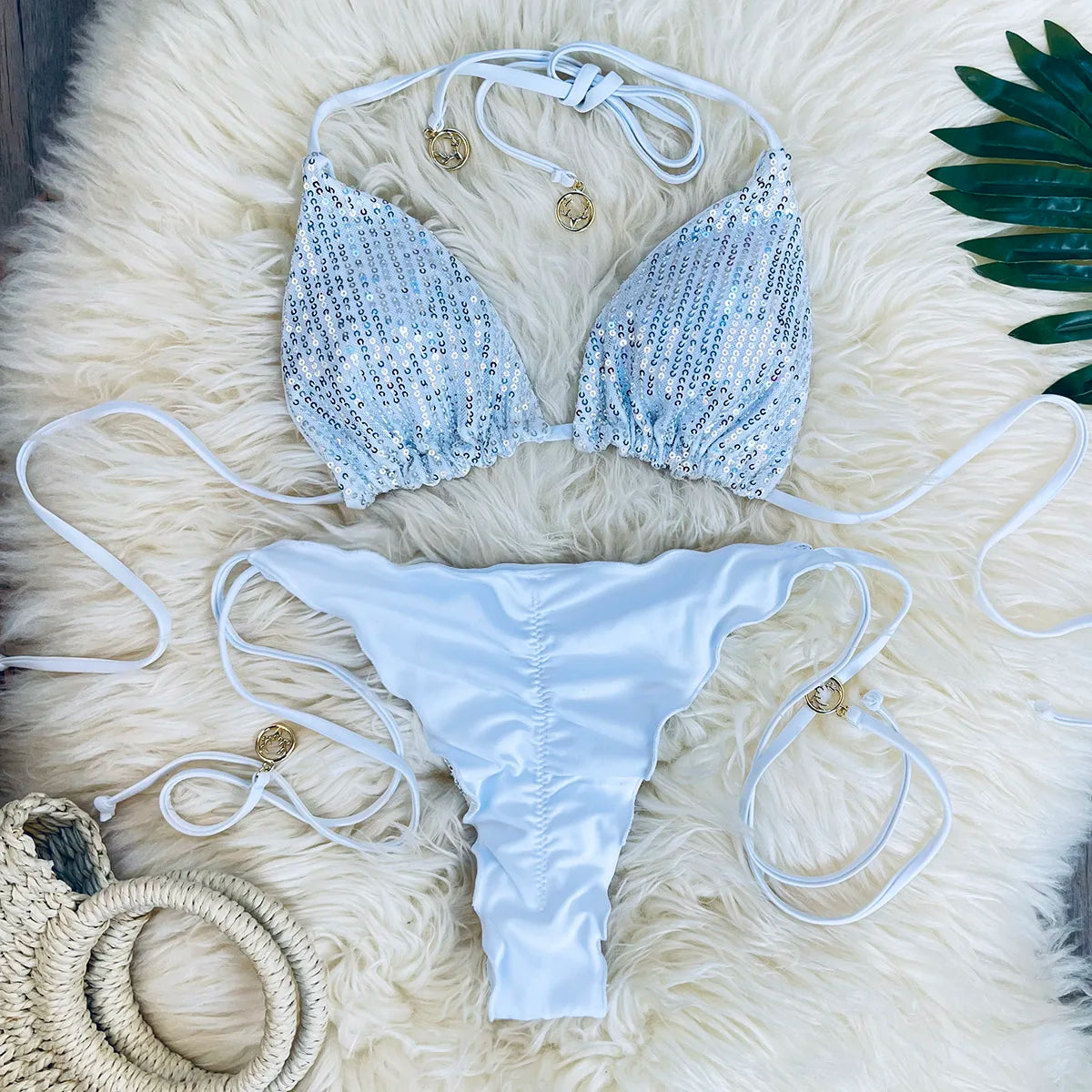 Bikini Pailleté 2 Pièces Étincelant – Maillot de Bain Festif