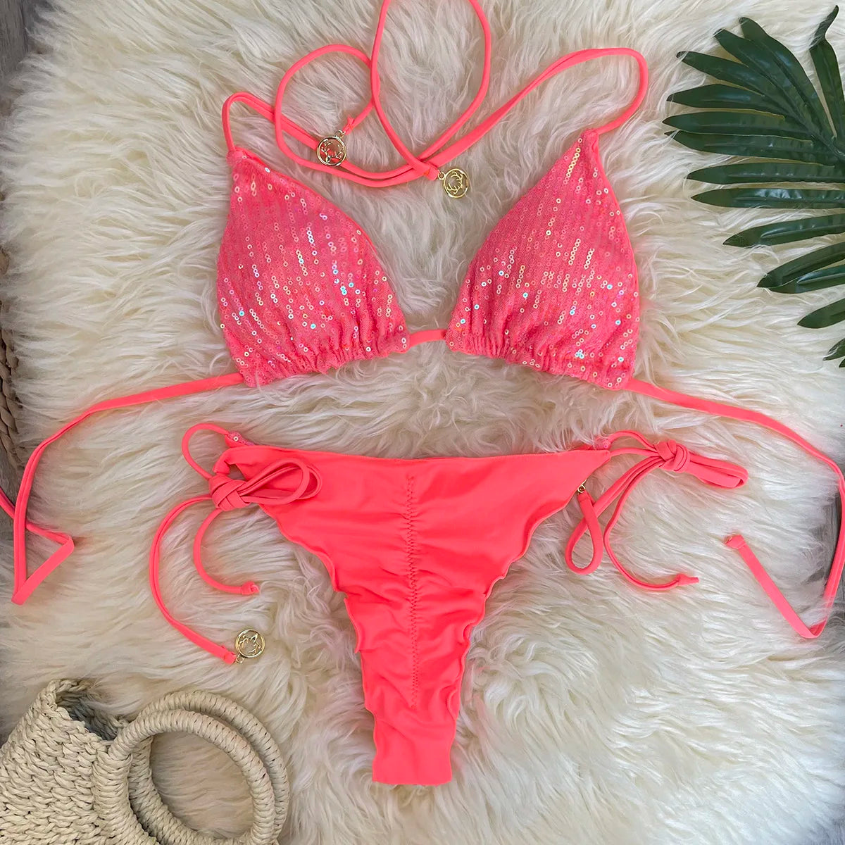 Bikini Pailleté 2 Pièces Étincelant – Maillot de Bain Festif