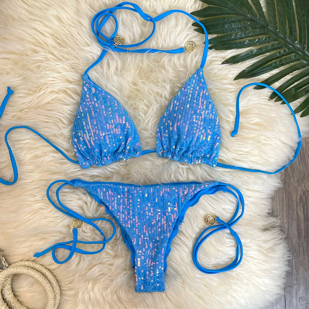 Bikini Pailleté 2 Pièces Étincelant – Maillot de Bain Festif