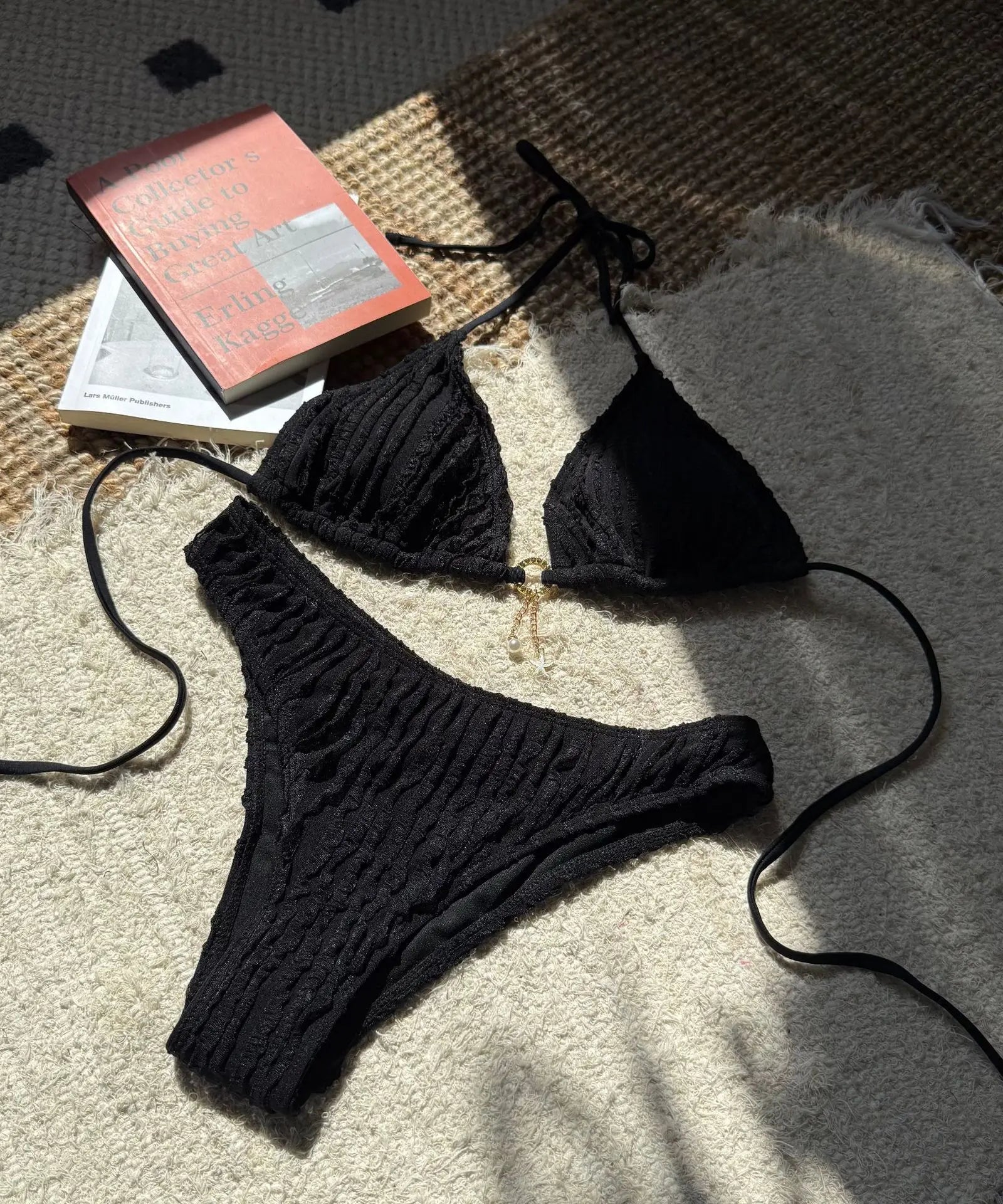 Bikini Halter Froncé Volants 2 Pièces – Coupe Haute Brésilienne