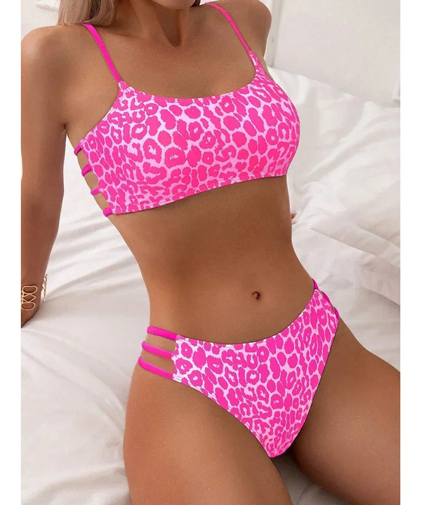 Bikini Leopard Taille Haute Micro 2 Pieces – Maillot de Bain