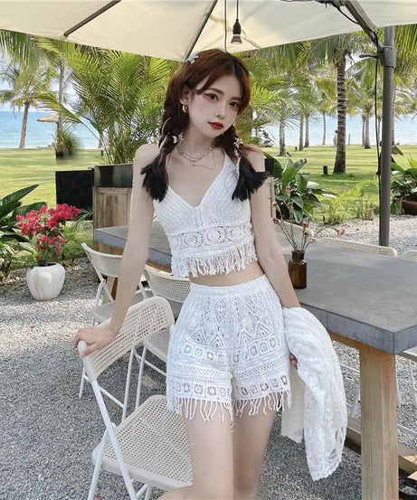 Top Halter Boho Franges Broderies Dos Nu – Été & Festival