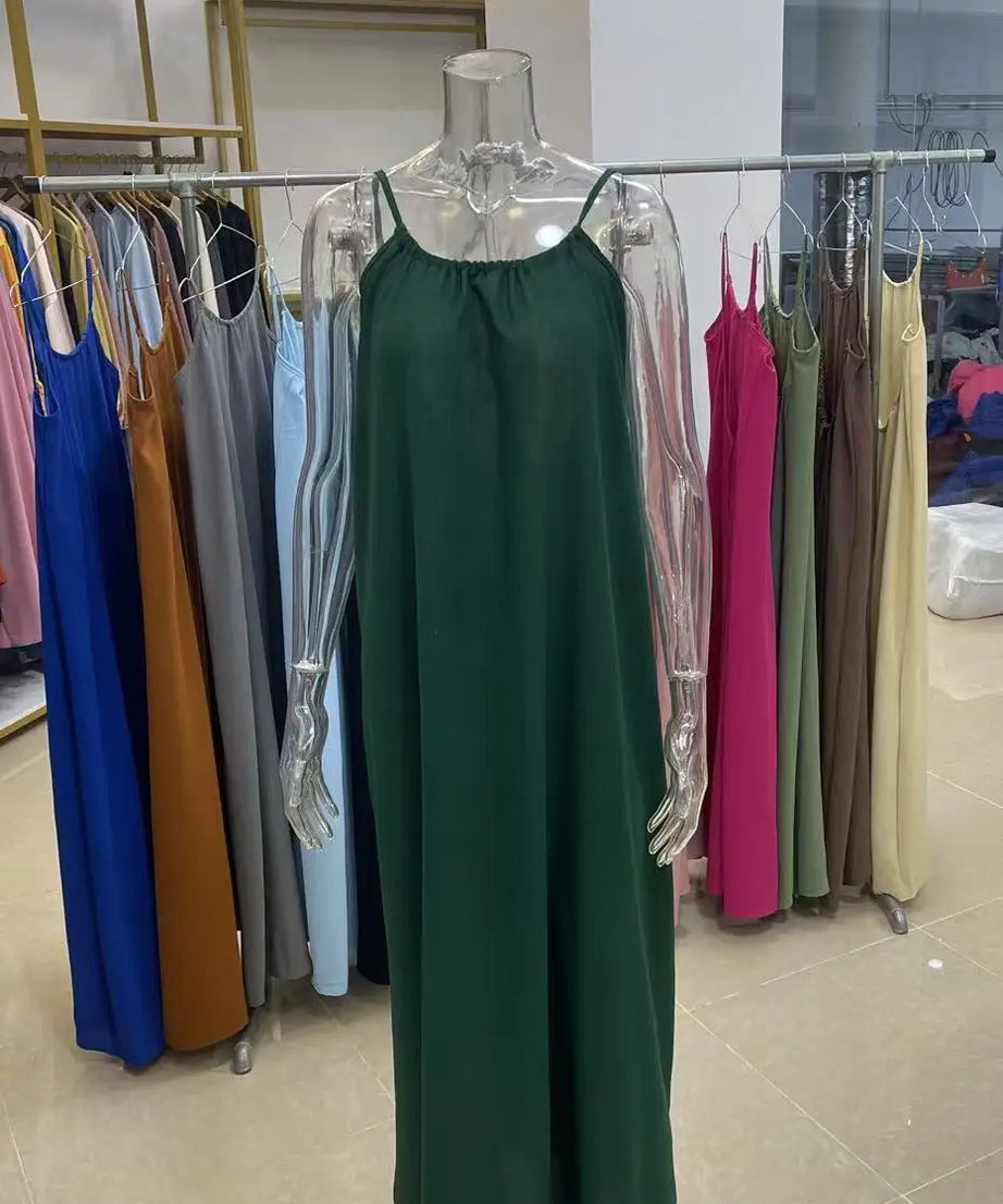 Robe Maxi Ample Sans Bretelles Dos Nu – Confort & Style
