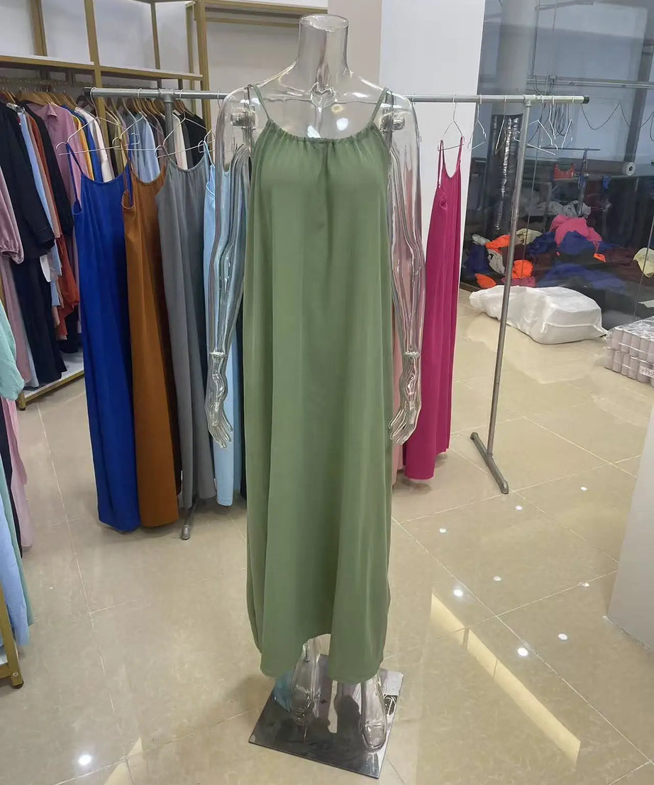 Robe Maxi Ample Sans Bretelles Dos Nu – Confort & Style