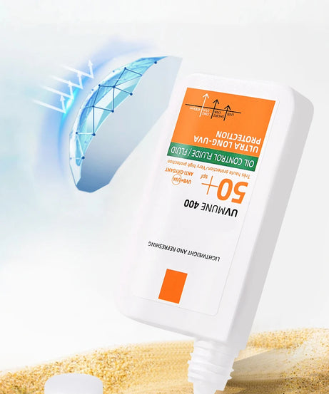 SPF50+ Sunscreen Lotion Lightweight Non-Greasy UV Protection Face Body Sunscreen Lasting Moisturizing Refreshing Sunburn Defense