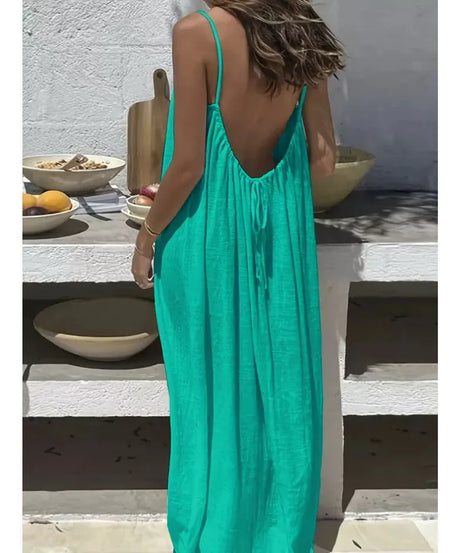 Robe Maxi Ample Sans Bretelles Dos Nu – Confort & Style
