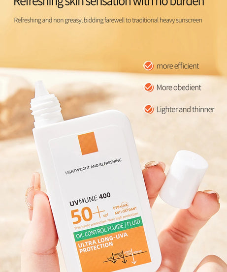 SPF50+ Sunscreen Lotion Lightweight Non-Greasy UV Protection Face Body Sunscreen Lasting Moisturizing Refreshing Sunburn Defense