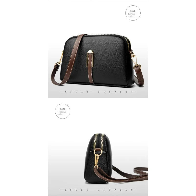 Sac Bandoulière Cuir Véritable Rabat Coque – Compact & Chic