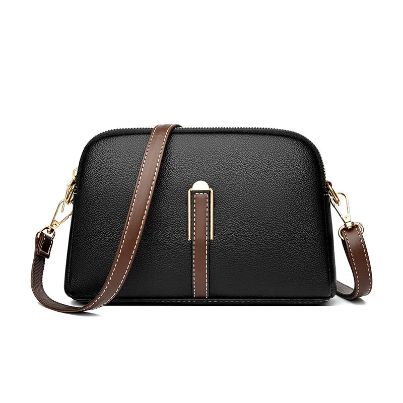 Sac Bandoulière Cuir Véritable Rabat Coque – Compact & Chic