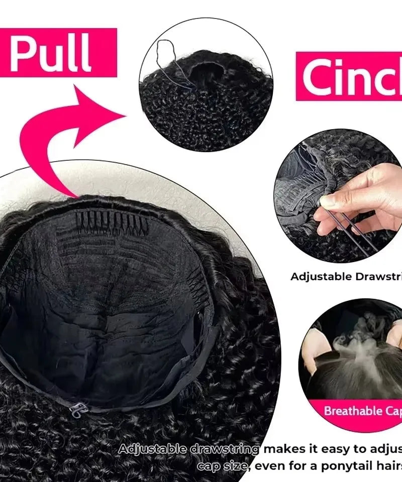 Demi-Perruque Afro Kinky Curly 3-en-1 Bandeau – 250 & 300%