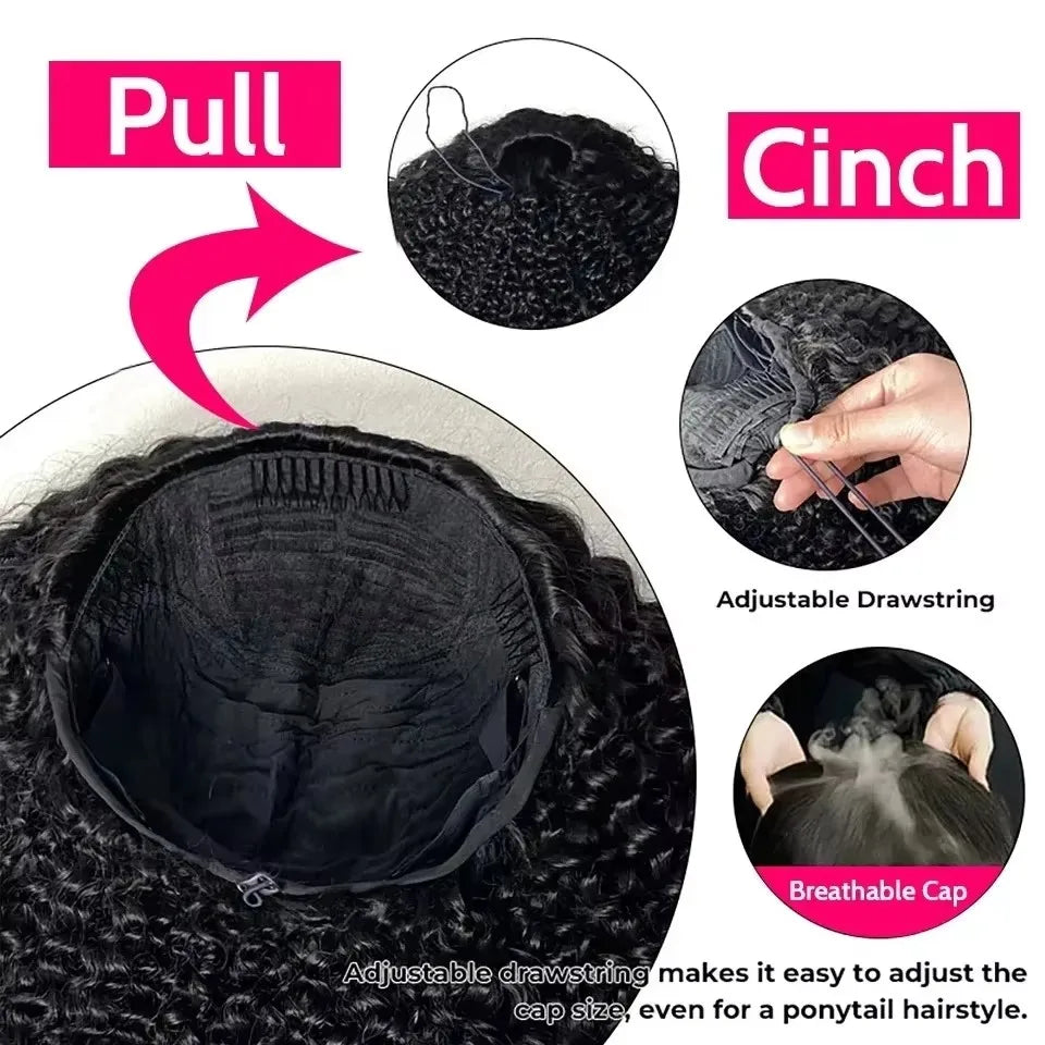 Demi-Perruque Afro Kinky Curly 3-en-1 Bandeau – 250 & 300%