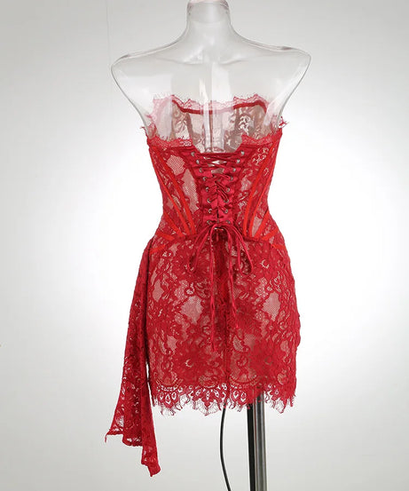 Robe de Soirée Dentelle Bustier Slim – Élégance & Sophistication