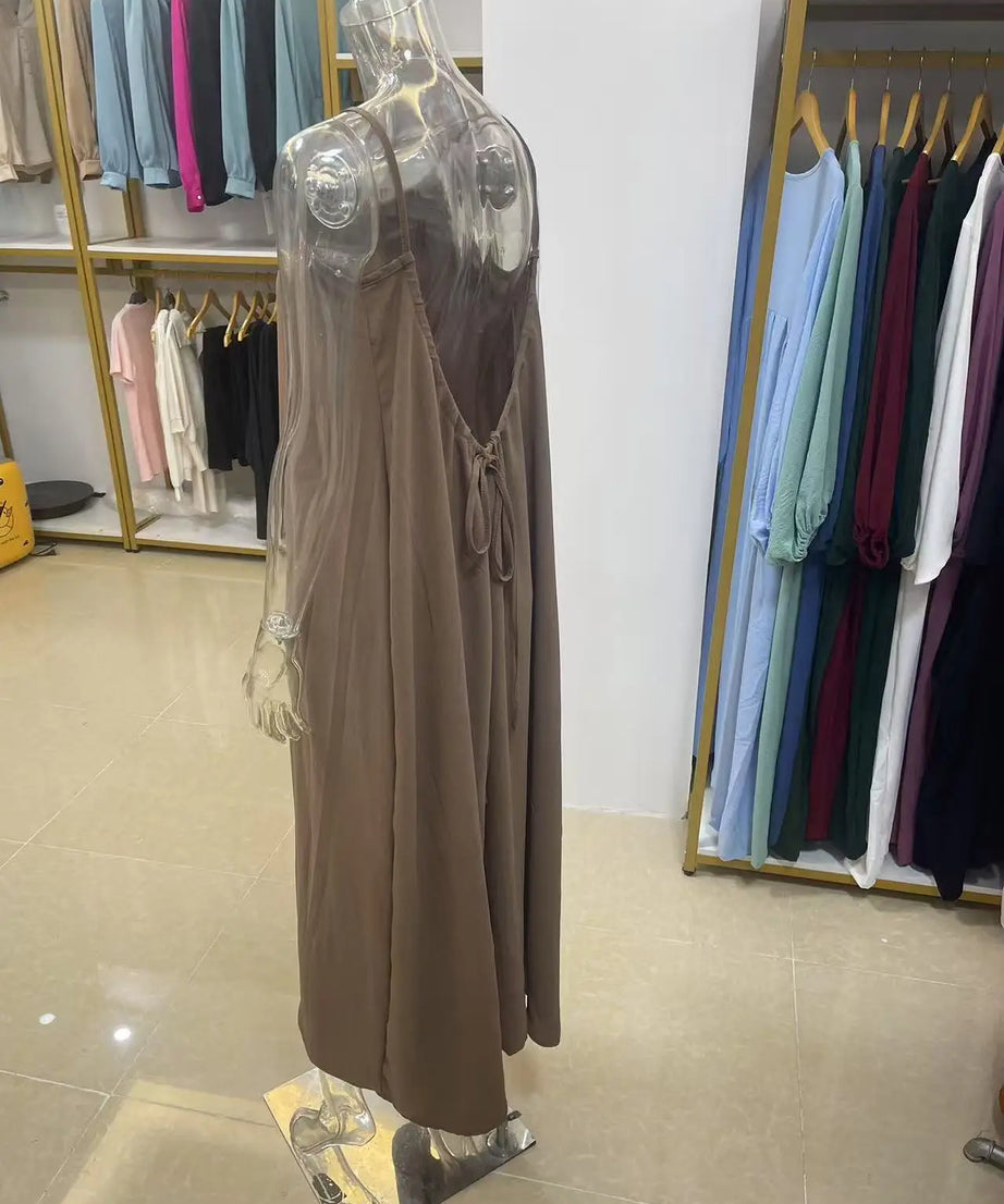 Robe Maxi Ample Sans Bretelles Dos Nu – Confort & Style