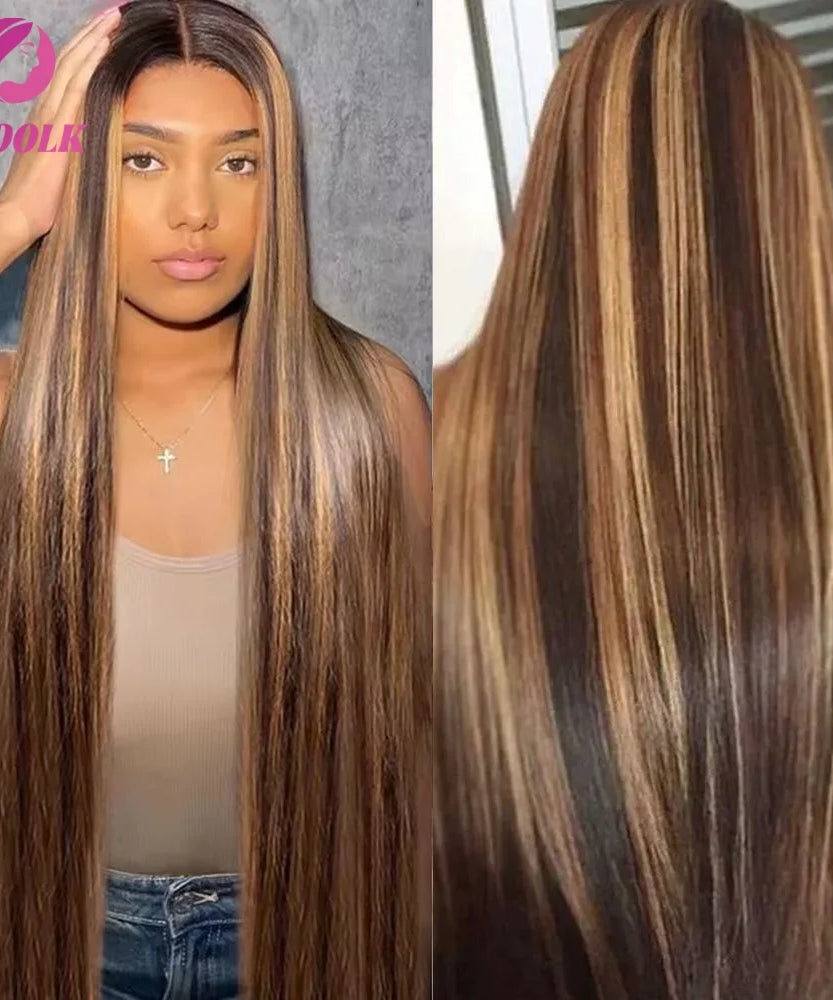 Perruque Lace Front Bone Straight Miel 4/27 – 5x5 & 13x4