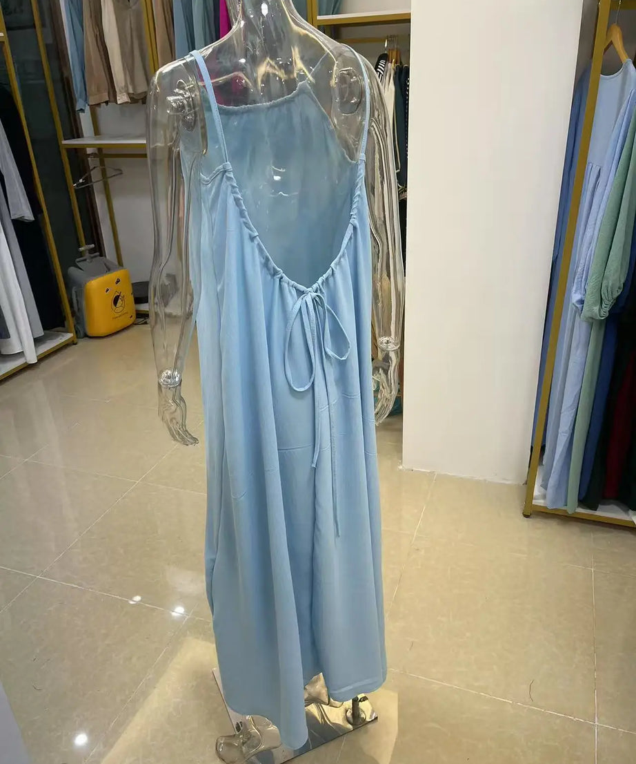 Robe Maxi Ample Sans Bretelles Dos Nu – Confort & Style