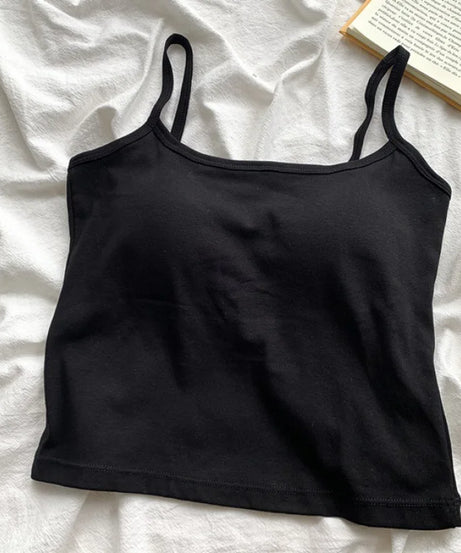 Camisole Bretelles Fines avec Coussinets Intégrés