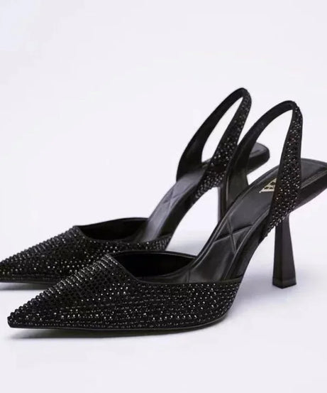 Sandales Talon Fin Bout Pointu Élégantes – Slip-On Femme