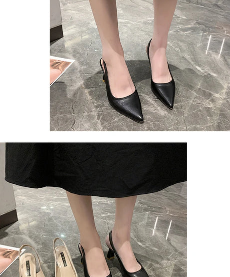 Escarpins Stiletto Bout Pointu Slingback – Talon Haut Élégant