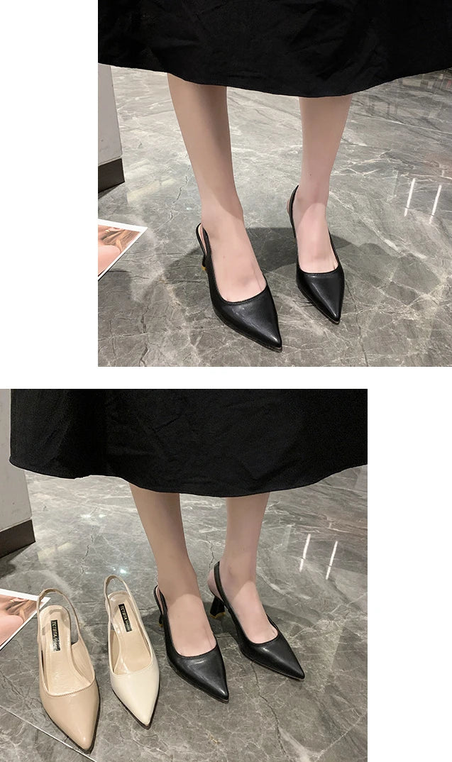 Escarpins Stiletto Bout Pointu Slingback – Talon Haut Élégant