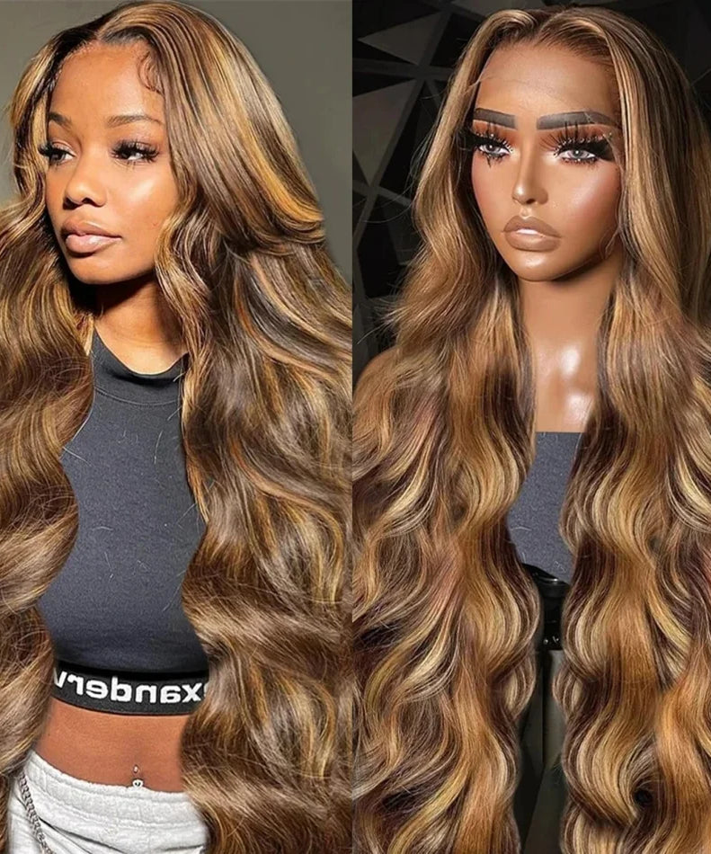 Perruque Lace Front HD Body Wave Miel 4/27 – 13x4 & 13x6