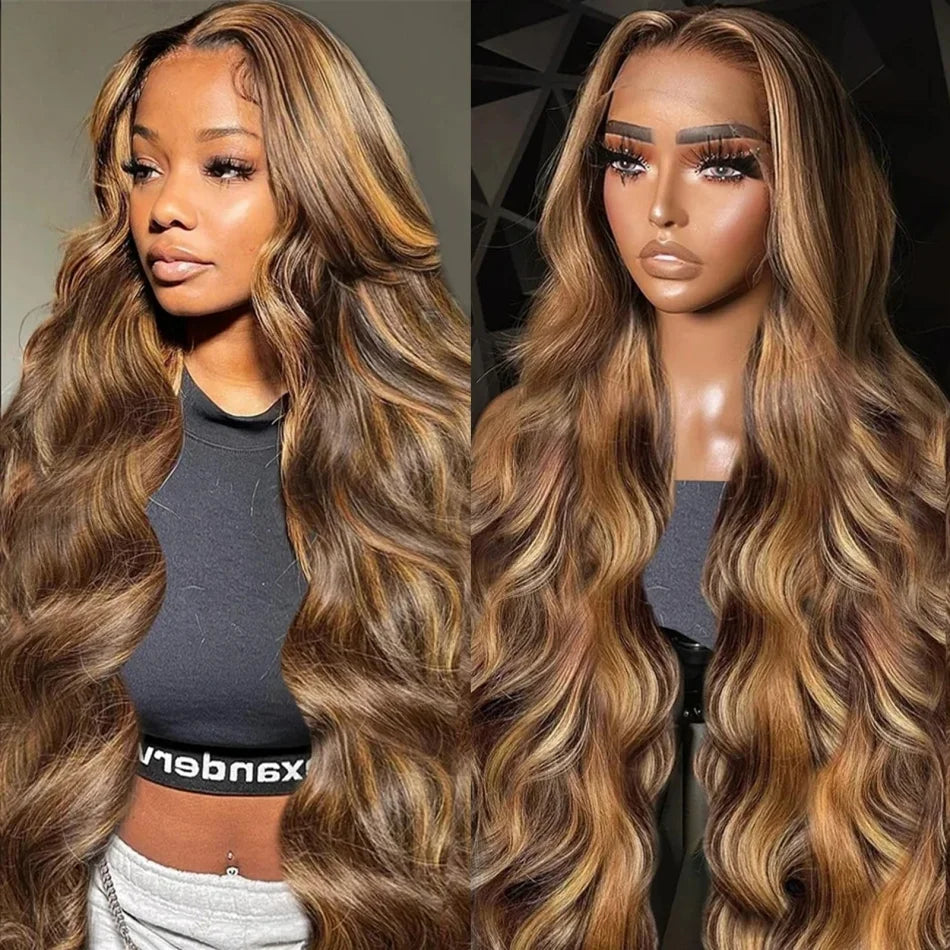 Perruque Lace Front HD Body Wave Miel 4/27 – 13x4 & 13x6