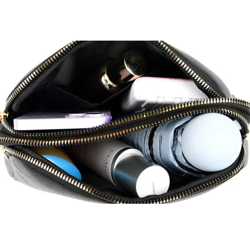 Sac Bandoulière Cuir Véritable Rabat Coque – Compact & Chic