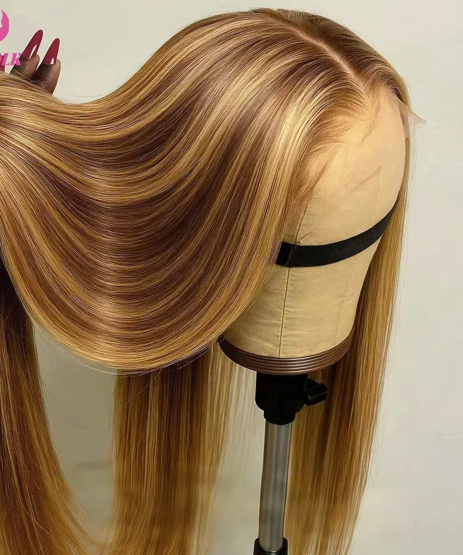 Perruque Lace Front Bone Straight Miel 4/27 – 5x5 & 13x4