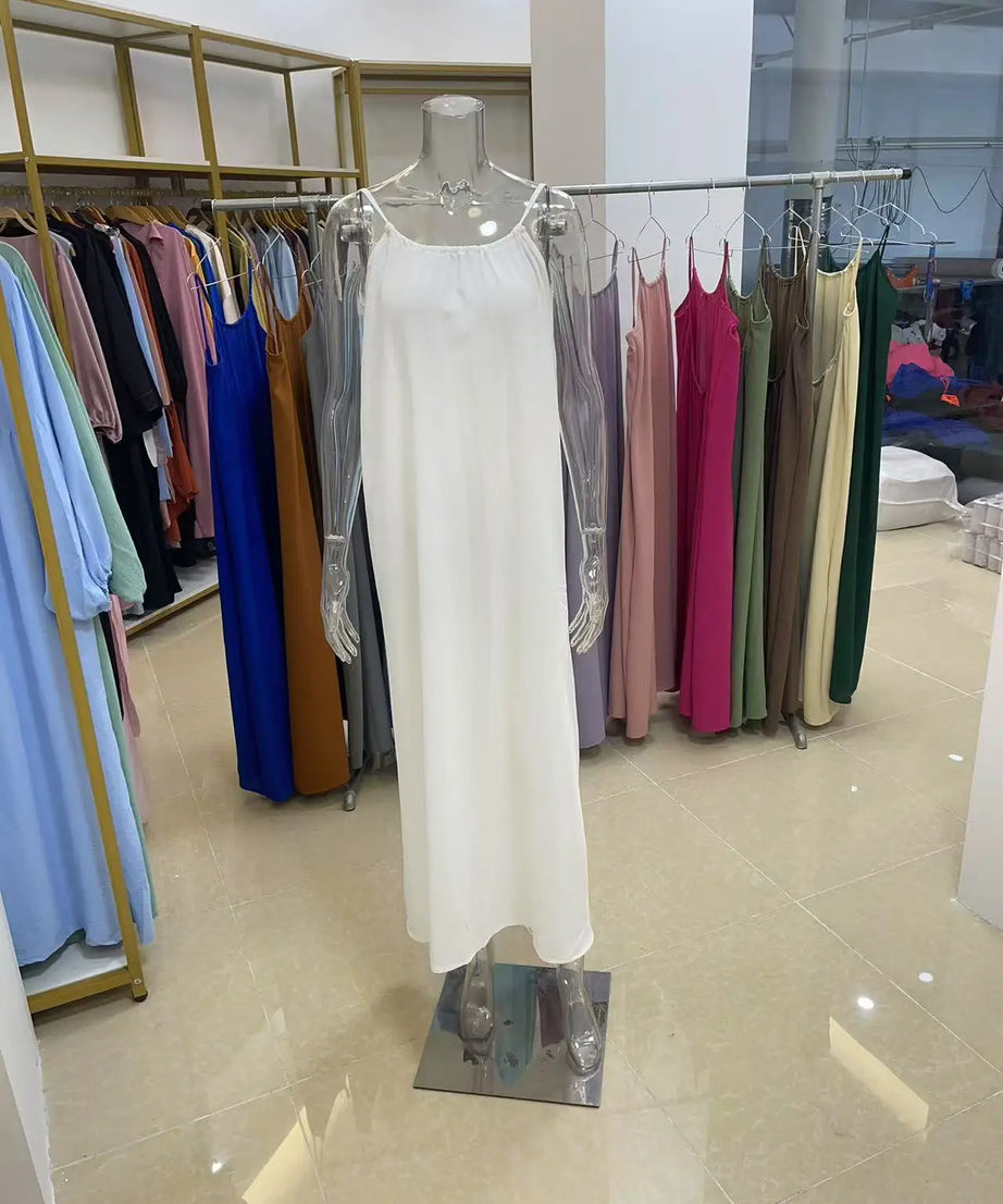 Robe Maxi Ample Sans Bretelles Dos Nu – Confort & Style