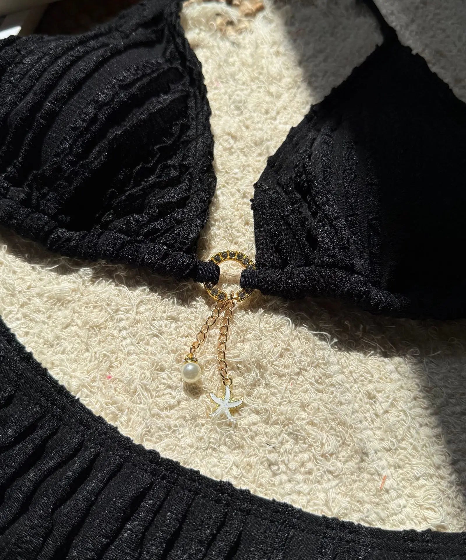 Bikini Halter Froncé Volants 2 Pièces – Coupe Haute Brésilienne