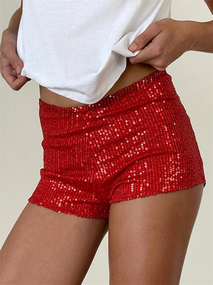 Short Pailleté Taille Basse Élastique – Streetwear & Soirée