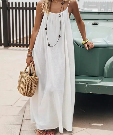 Robe Maxi Ample Sans Bretelles Dos Nu – Confort & Style