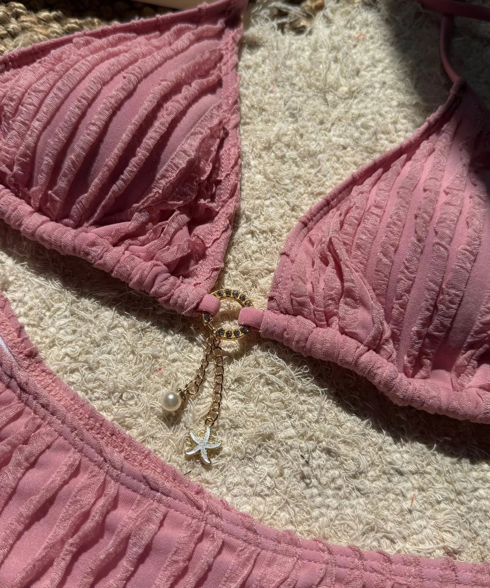 Bikini Halter Froncé Volants 2 Pièces – Coupe Haute Brésilienne