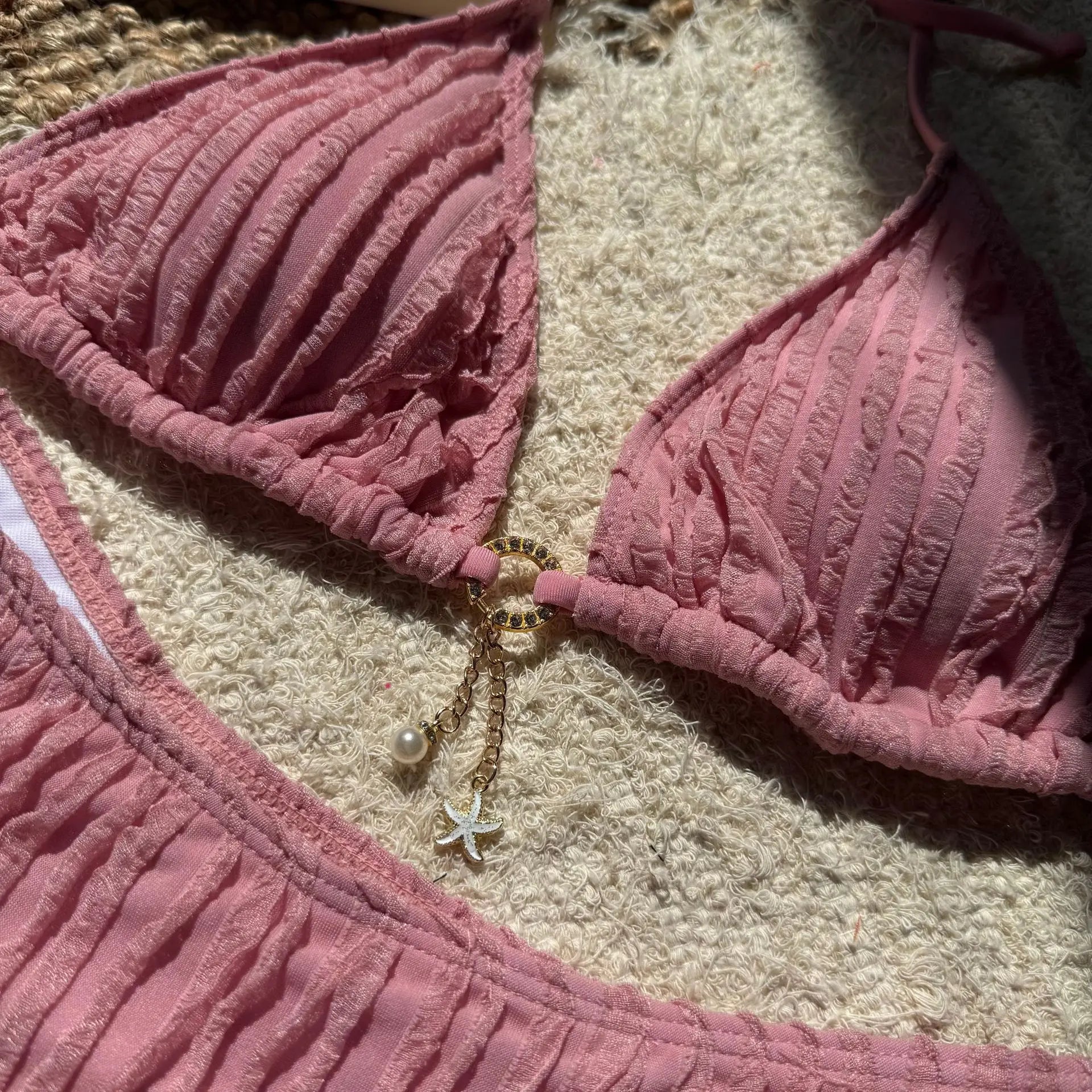 Bikini Halter Froncé Volants 2 Pièces – Coupe Haute Brésilienne