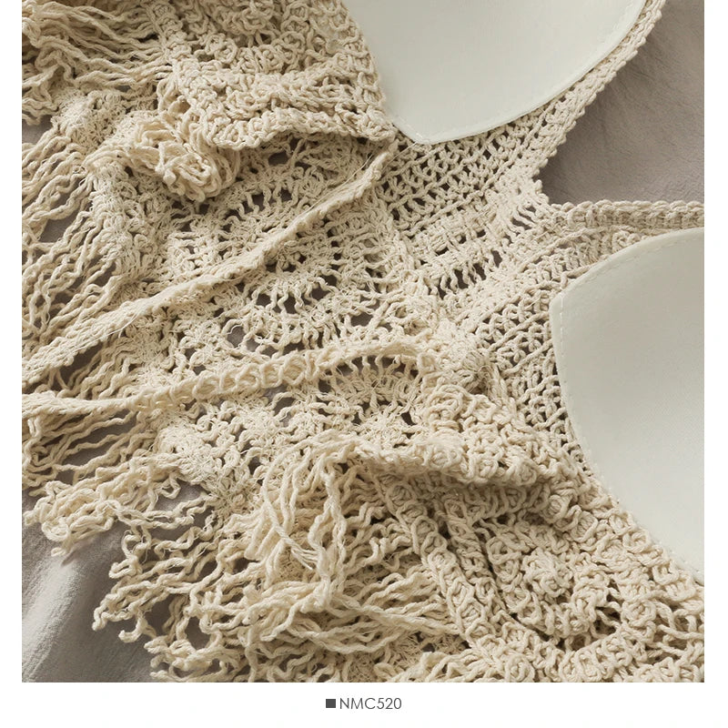 Crop Top Halter Ajouré Bretelles Dentelle dos – Soutien Intégré