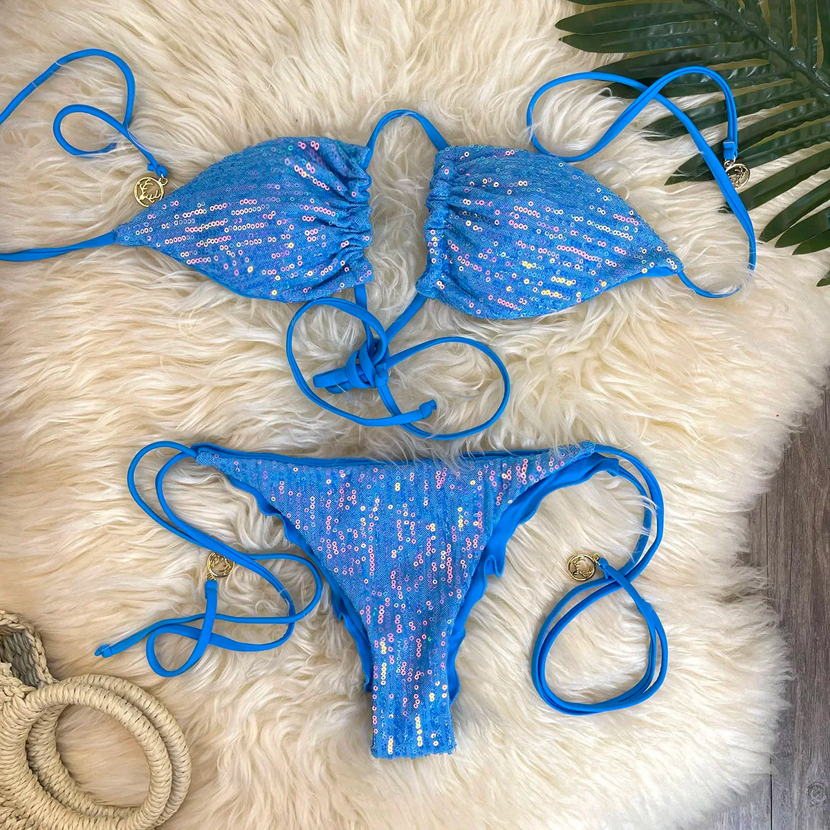 Bikini Pailleté 2 Pièces Étincelant – Maillot de Bain Festif