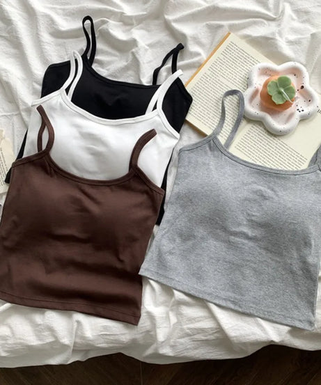 Camisole Bretelles Fines avec Coussinets Intégrés