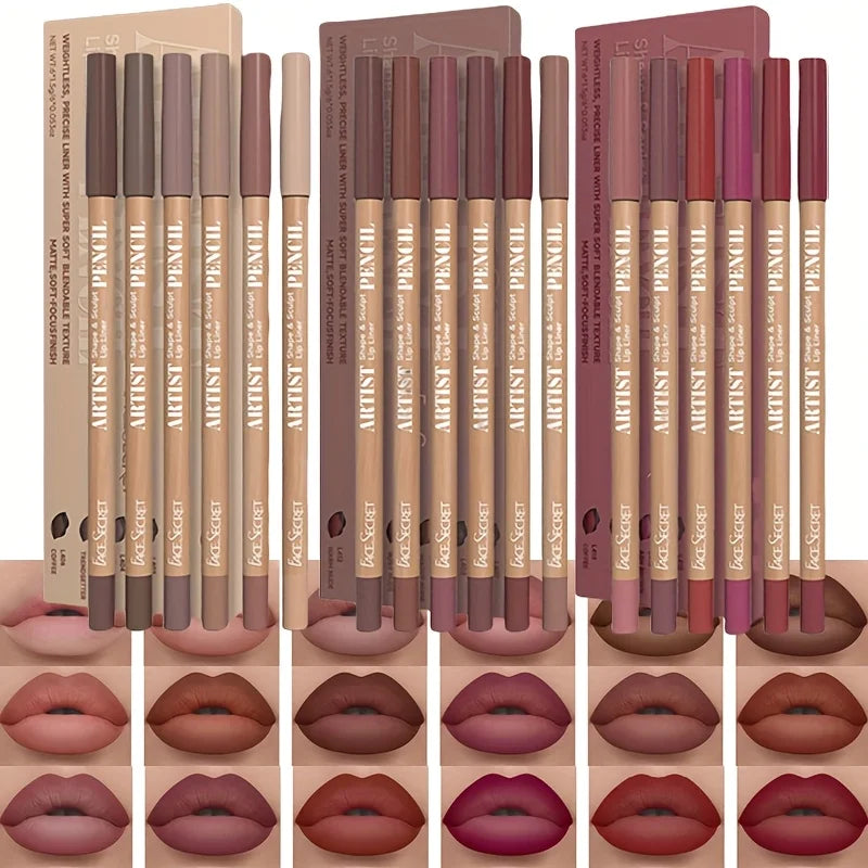 Set 6 Crayons Lèvres Matte Velours Waterproof
