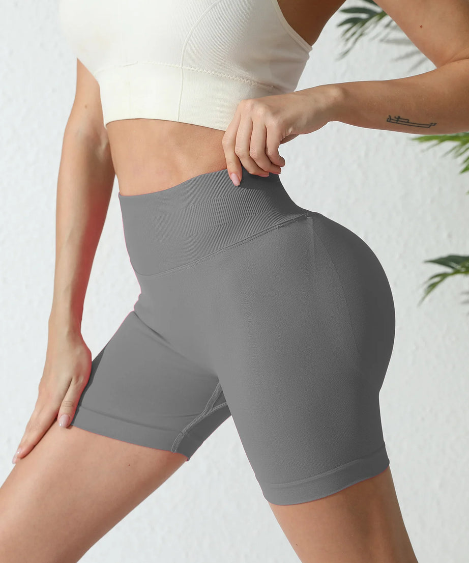 Short Yoga Taille Haute Seamless – Coloris Uni Femme